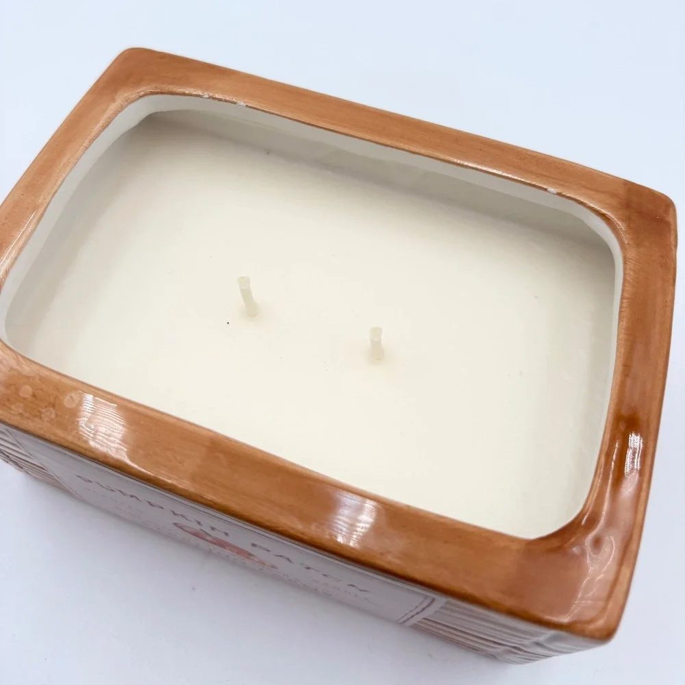 Sterling Farms Pumpkin Patch Scented 2 Wick Candle Ceramic Pumpkin Crate Jar